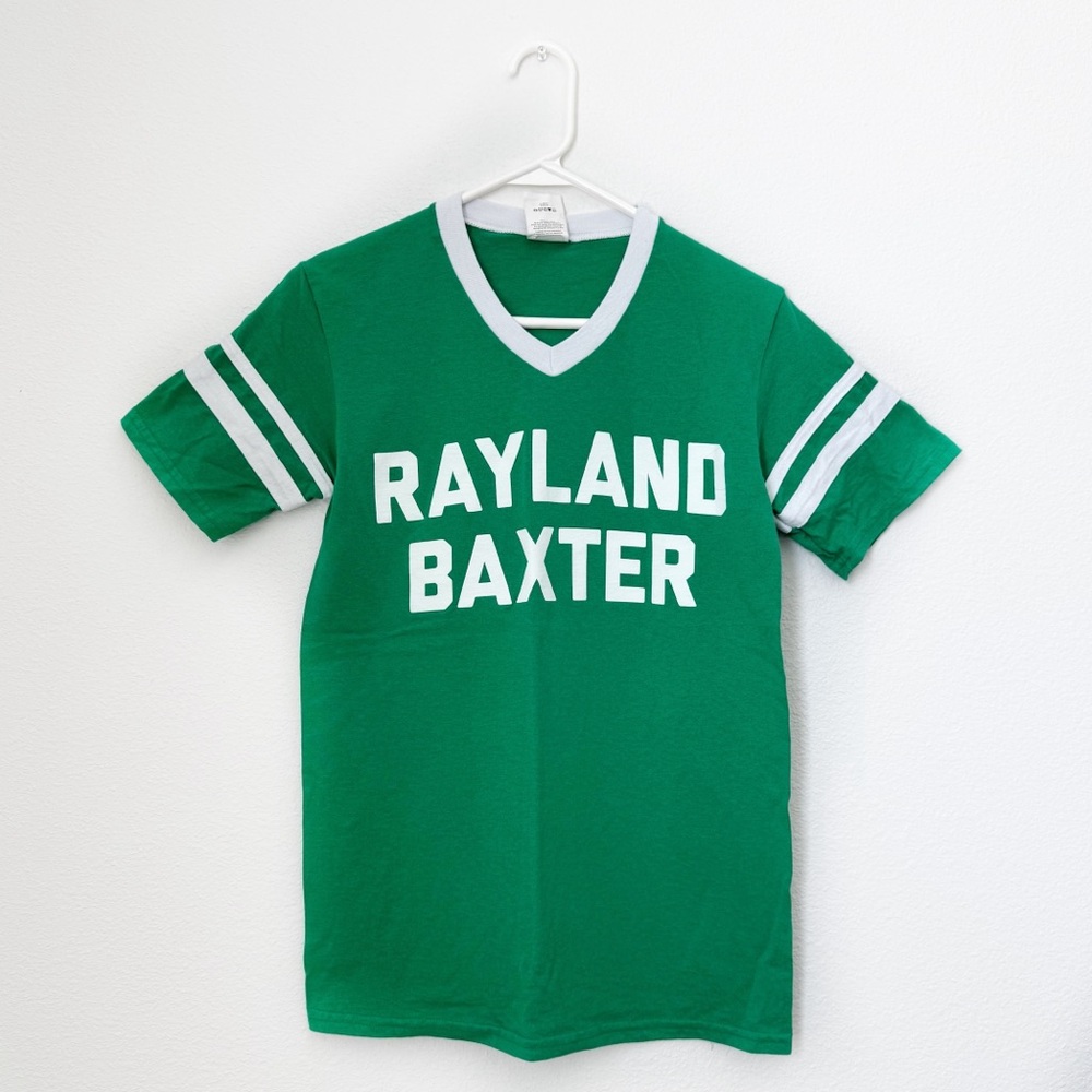 Rayland Baxter Ringer Band Short Sleeve T-shirt in Green and White